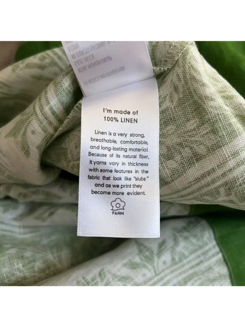 NWOT Farm Rio Floral Delicate Tapestry Linen Drop-Waist Midi Dress Size XS Green - Picture 10 of 11